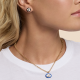 Oval Necklace in Cobalt Blue