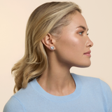 Heart Studs in White Gold