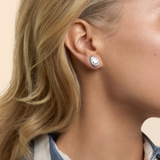 Pear Studs in White Gold