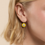Ribbon Drop Earrings in Canary Yellow