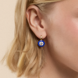 Ribbon Drop Earrings in Cobalt Blue