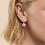 Ribbon Drop Earrings in Pale Peach