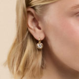 Ribbon Drop Earrings in Yellow Gold