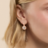 Ribbon Drop Earrings in Rose Gold