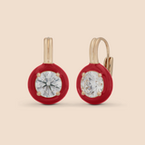 Ribbon Drop Earrings in Apple Red