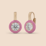 Ribbon Drop Earrings in Baby Pink