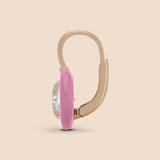 Ribbon Drop Earrings in Baby Pink