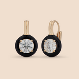 Ribbon Drop Earrings in Midnight Black