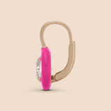 Ribbon Drop Earrings in Hot Pink