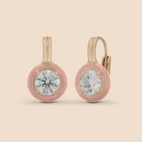 Ribbon Drop Earrings in Pale Peach