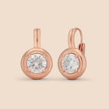 Ribbon Drop Earrings in Rose Gold