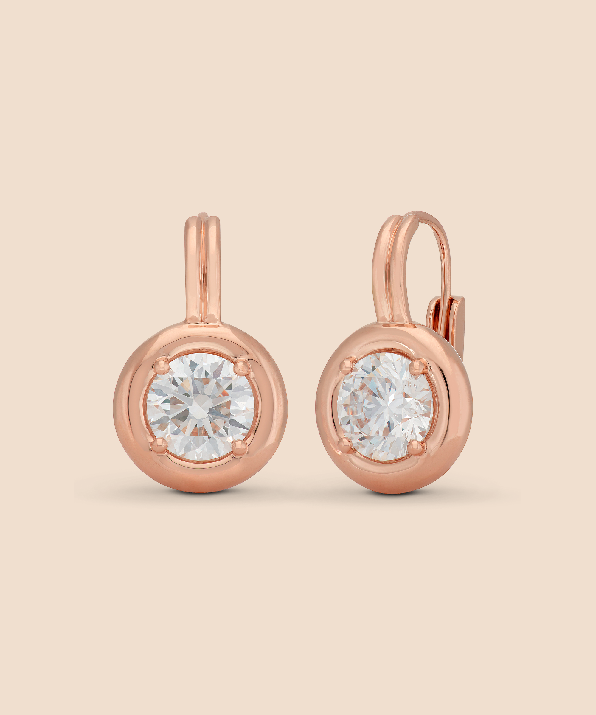 Rose Gold Ribbon Drop Earrings | 14k Gold & Diamond | State Fair Rose Gold Ribbon Drop Earrings | 14k Gold & Diamond | State Fair