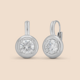 Ribbon Drop Earrings in White Gold