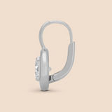 Ribbon Drop Earrings in White Gold