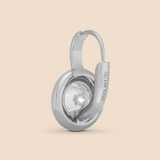 Ribbon Drop Earrings in White Gold