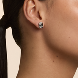 Emerald Studs in Lunar Rhodium