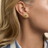 Emerald Studs in Canary Yellow