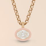 Oval Necklace in Pale Peach