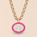 Oval Necklace in Hot Pink