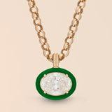 Oval Necklace in Kelly Green