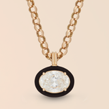 Oval Necklace in Midnight Black