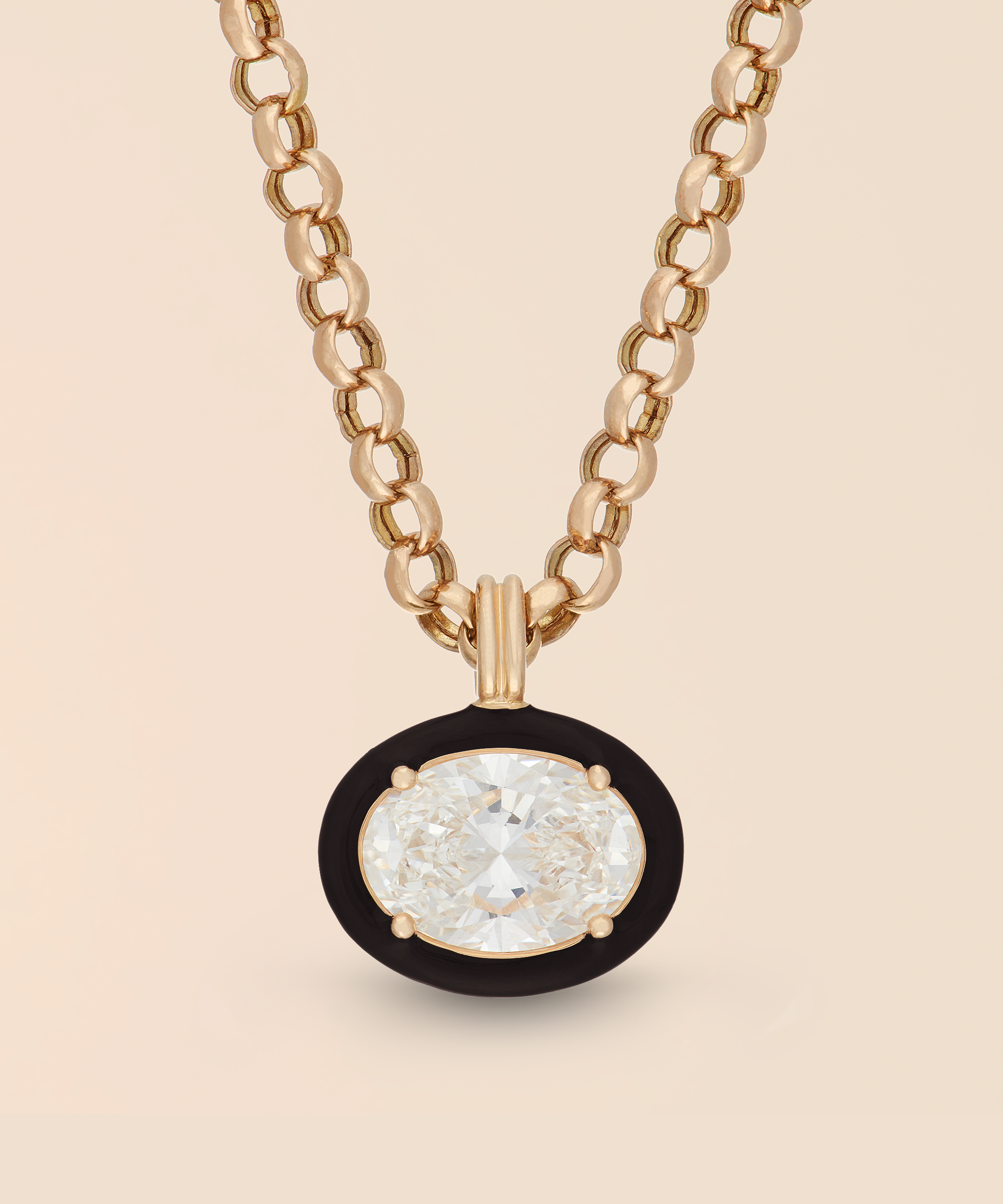 Oval Necklace in Midnight Black