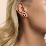 Oval Studs in Midnight Black