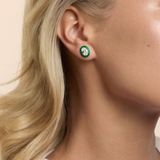 Oval Studs in Kelly Green