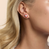 Oval Studs in Apple Red