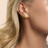 Oval Studs in Canary Yellow