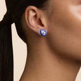 Pear Studs in Cobalt Blue