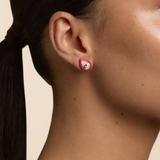 Pear Studs in Apple Red