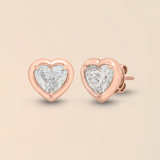 Heart Studs in Rose Gold