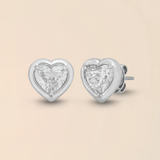Heart Studs in White Gold