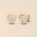 Heart Studs in Yellow Gold