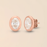 Oval Studs in Rose Gold