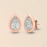 Pear Studs in Rose Gold