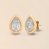 Pear Studs in Yellow Gold