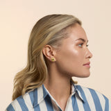 Emerald Studs in Canary Yellow