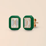Emerald Studs in Kelly Green