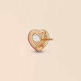 Heart Studs in Apple Red