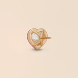 Heart Studs in Baby Pink
