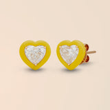 Heart Studs in Canary Yellow