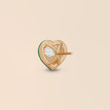 Heart Studs in Kelly Green