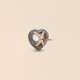 Heart Studs in Lunar Rhodium