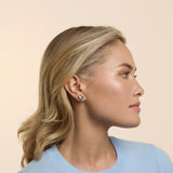 Heart Studs in Lunar Rhodium