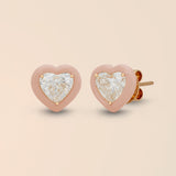 Heart Studs in Pale Peach
