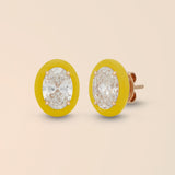 Oval Studs in Canary Yellow