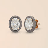 Oval Studs in Lunar Rhodium