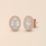Oval Studs in Pale Peach